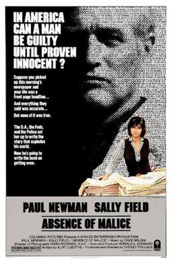 Absence of Malice poster